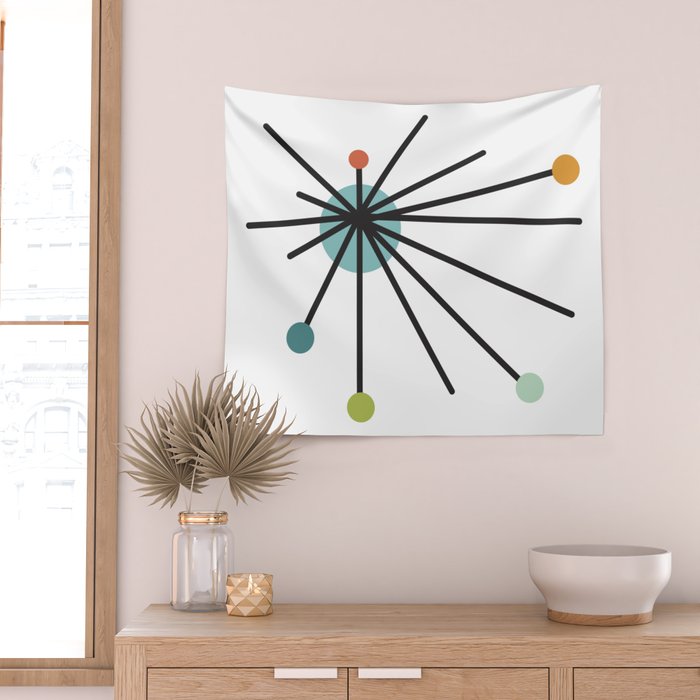 Vintage Atomic Age Mid Century Modern Wall Tapestry Gallery Image 2