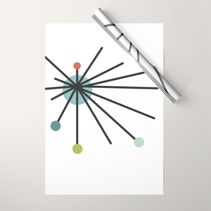 Vintage Atomic Age Mid Century Modern Wrapping Paper Gallery Image 1