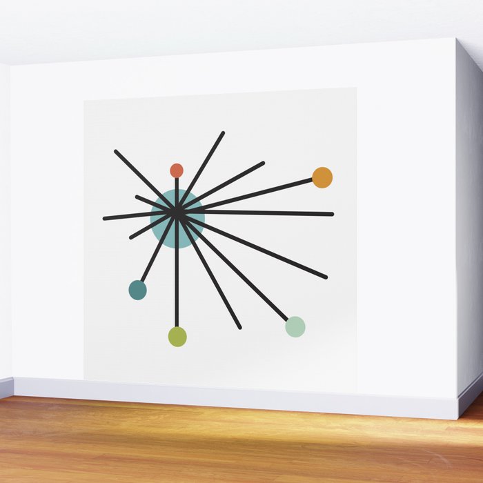 Vintage Atomic Age Mid Century Modern Wall Mural Gallery Image 2