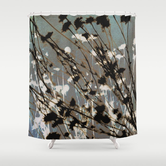 Magic in the Ordinary #12 / Cyan & Grey Shower Curtain Gallery Image 1