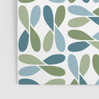 Retro Mid Century Modern Abstract Leaf Pattern Teal Blue Dill Green Poster Gallery Image 3