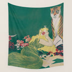 Fantasy Art Deco Woman With Pet Tiger Self culture (edited) - The Werner Company - 1890-1900 Wall Tapestry Gallery Image 4