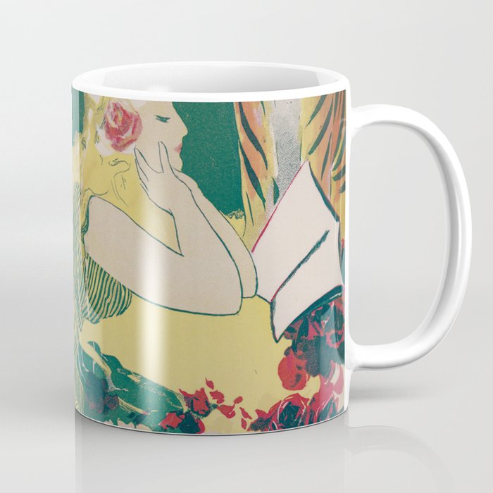 Fantasy Art Deco Woman With Pet Tiger Self culture (edited) - The Werner Company - 1890-1900 Coffee Mug Gallery Image 1