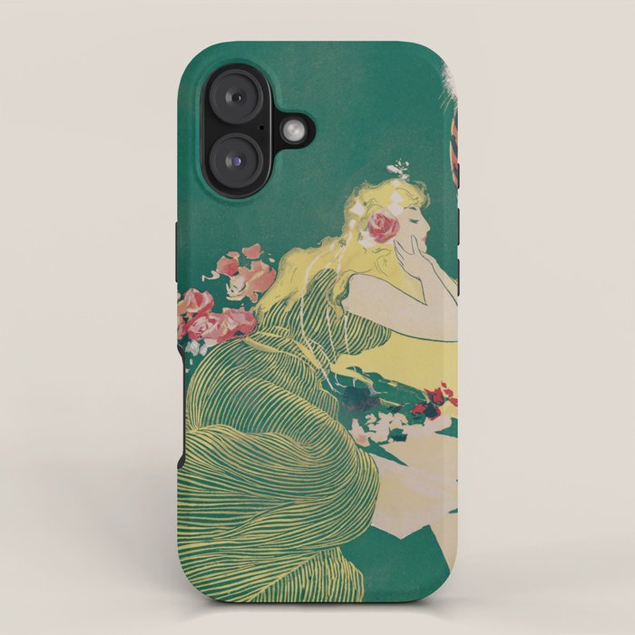 Fantasy Art Deco Woman With Pet Tiger Self culture (edited) - The Werner Company - 1890-1900 iPhone Case Gallery Image 1