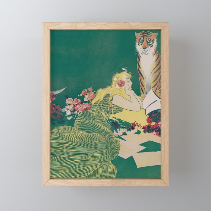 Fantasy Art Deco Woman With Pet Tiger Self culture (edited) - The Werner Company - 1890-1900 Mini Art Print Gallery Image 1