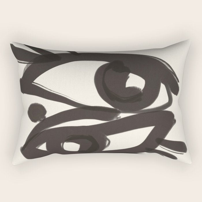 Abstract line art eyes 3 Rectangular Pillow Gallery Image 2