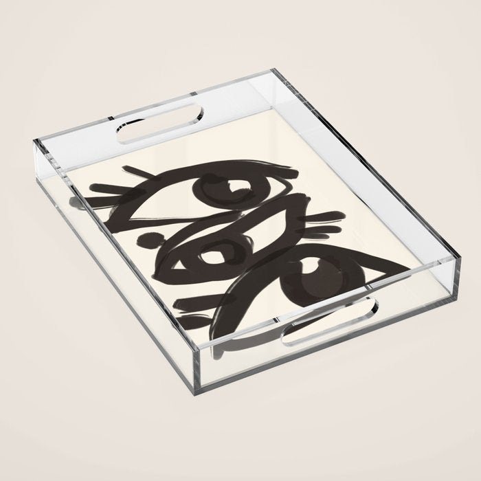 Abstract line art eyes 3 Acrylic Tray Gallery Image 1