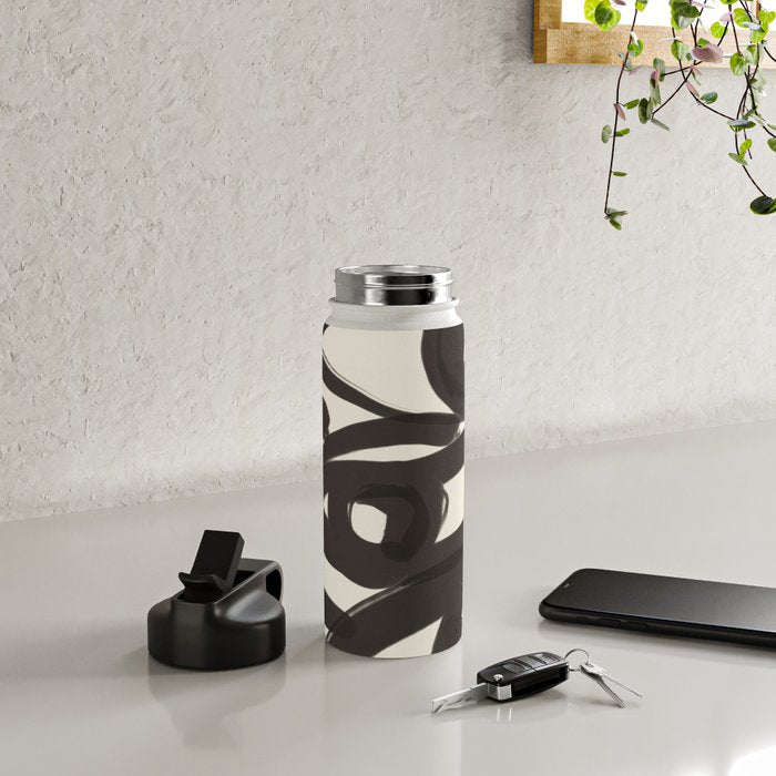 Abstract line art eyes 3 Water Bottle Gallery Image 4