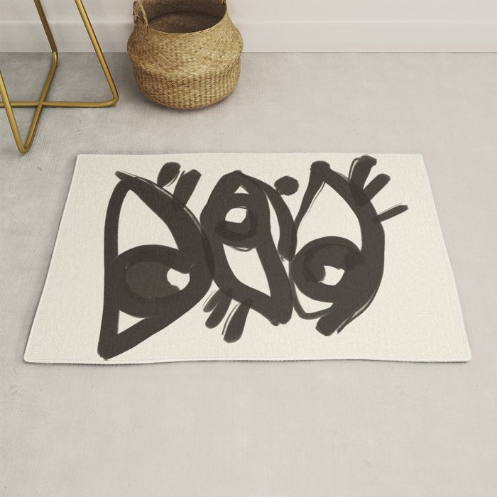 Abstract line art eyes 3 Rug Gallery Image 1