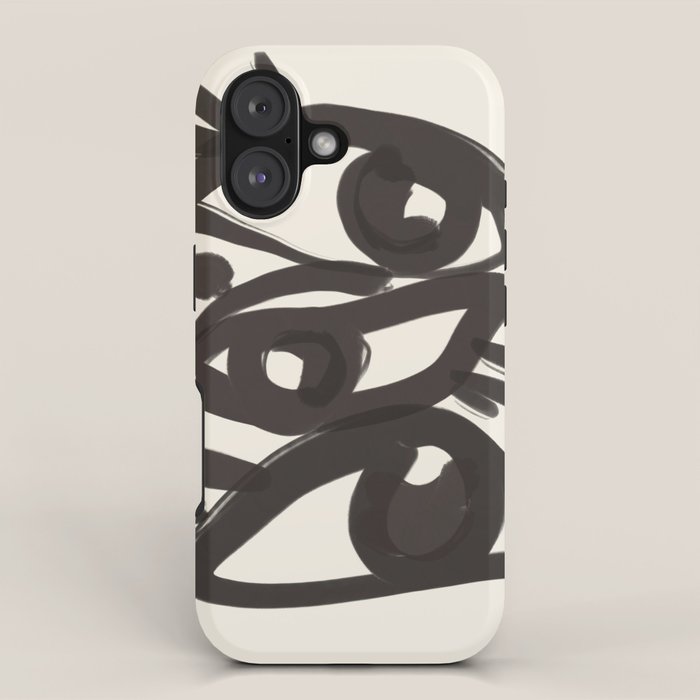 Abstract line art eyes 3 iPhone Case Gallery Image 1