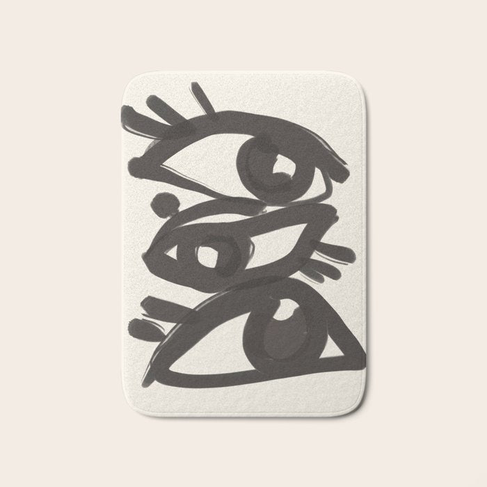 Abstract line art eyes 3 Bath Mat Gallery Image 1
