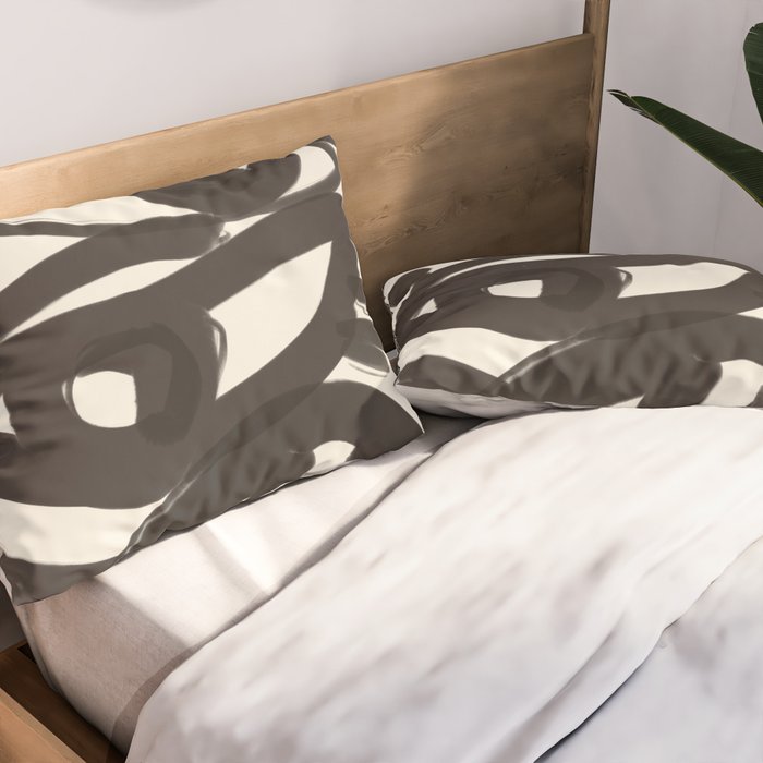 Abstract line art eyes 3 Pillow Sham Gallery Image 2
