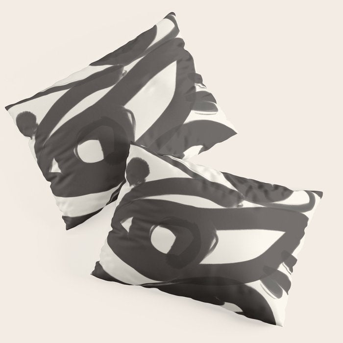 Abstract line art eyes 3 Pillow Sham Gallery Image 1