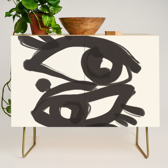 Abstract line art eyes 3 Credenza Gallery Image 1