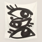 Abstract line art eyes 3 Wall Tapestry Gallery Image 4