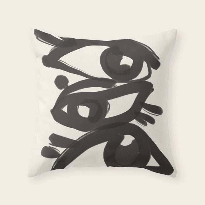Abstract line art eyes 3 Throw Pillow Gallery Image 1