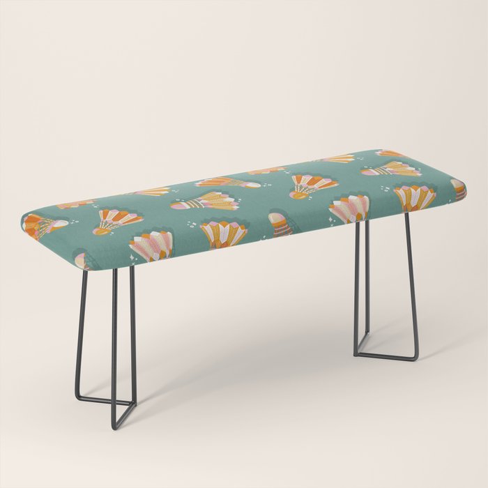 Badminton Birdies - Peach OmbrÃ© on Turquoise Bench Gallery Image 1
