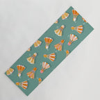 Badminton Birdies - Peach OmbrÃ© on Turquoise Yoga Mat Gallery Image 1