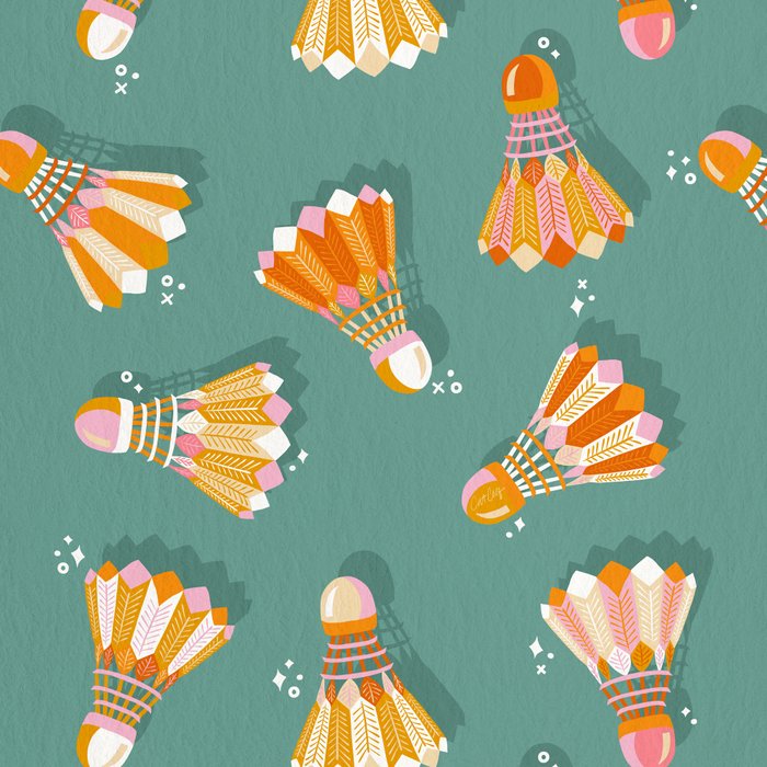 Badminton Birdies - Peach OmbrÃ© on Turquoise Coffee Mug Gallery Image 2