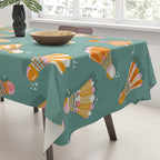 Badminton Birdies - Peach OmbrÃ© on Turquoise Tablecloth Gallery Image 3