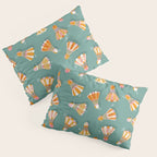 Badminton Birdies - Peach OmbrÃ© on Turquoise Pillow Sham Gallery Image 3