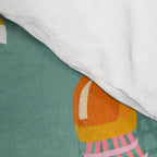 Badminton Birdies - Peach OmbrÃ© on Turquoise Comforter Gallery Image 4