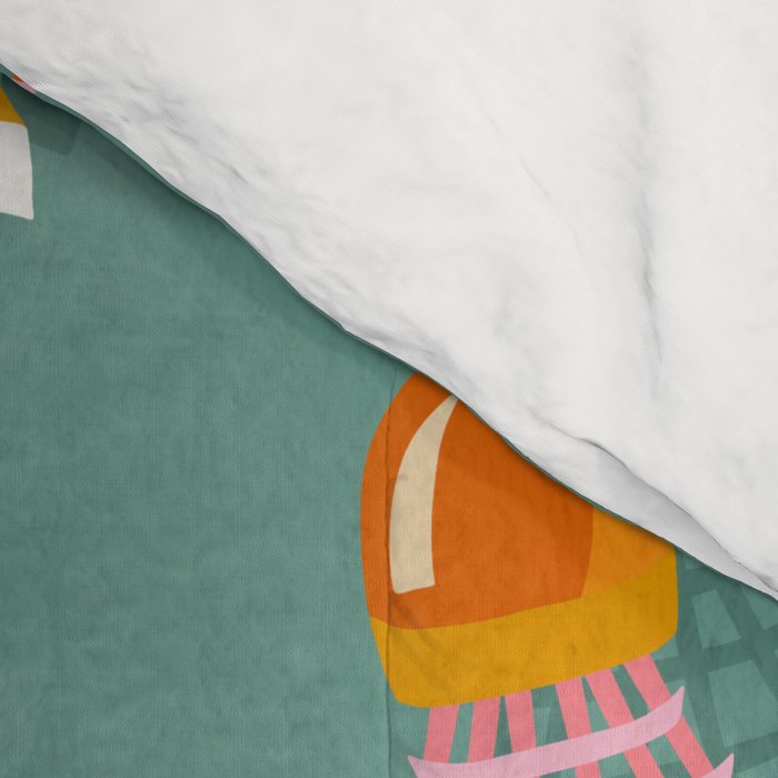 Badminton Birdies - Peach OmbrÃ© on Turquoise Comforter Gallery Image 4