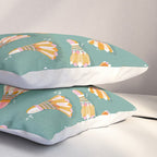 Badminton Birdies - Peach OmbrÃ© on Turquoise Pillow Sham Gallery Image 3