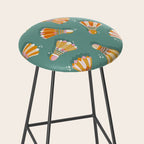 Badminton Birdies - Peach OmbrÃ© on Turquoise Stool Gallery Image 2