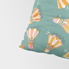 Badminton Birdies - Peach OmbrÃ© on Turquoise Pillow Sham Gallery Image 4