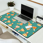 Badminton Birdies - Peach OmbrÃ© on Turquoise Desk Mat Gallery Image 2