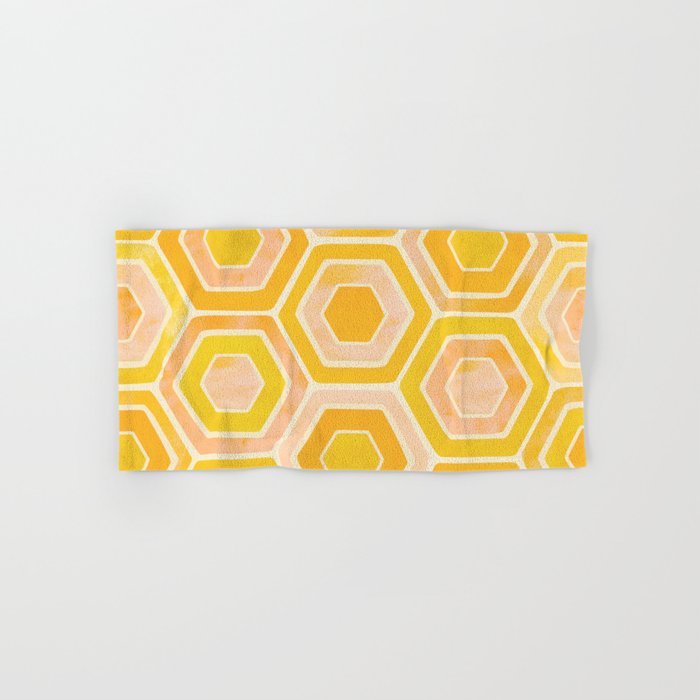 Golden Geometric Tiles Watercolor Towels Gallery Image 1