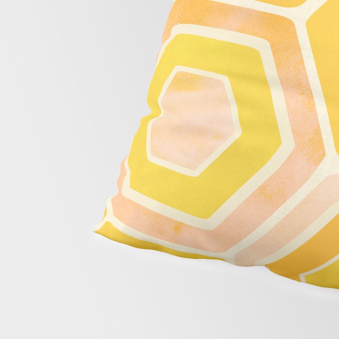 Golden Geometric Tiles Watercolor Pillow Sham Gallery Image 4