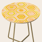 Golden Geometric Tiles Watercolor Side Table Gallery Image 2