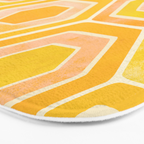 Golden Geometric Tiles Watercolor Bath Mat Gallery Image 3