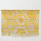 Golden Geometric Tiles Watercolor Wall Hanging Gallery Image 1