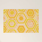 Golden Geometric Tiles Watercolor Welcome Mat Gallery Image 1