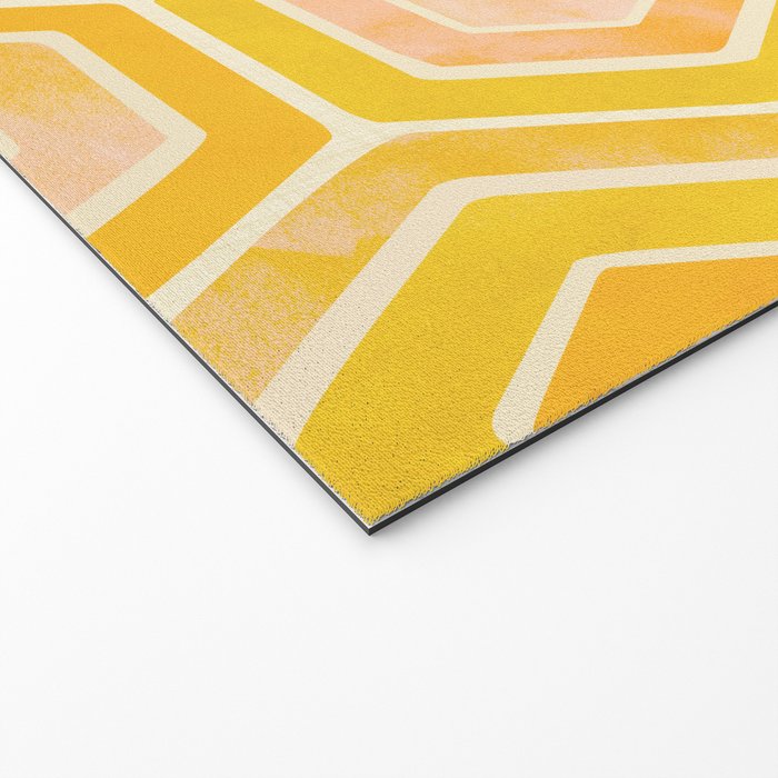 Golden Geometric Tiles Watercolor Welcome Mat Gallery Image 2
