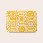 Golden Geometric Tiles Watercolor Bath Mat Gallery Image 1