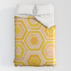 Golden Geometric Tiles Watercolor Duvet Cover Gallery Image 6