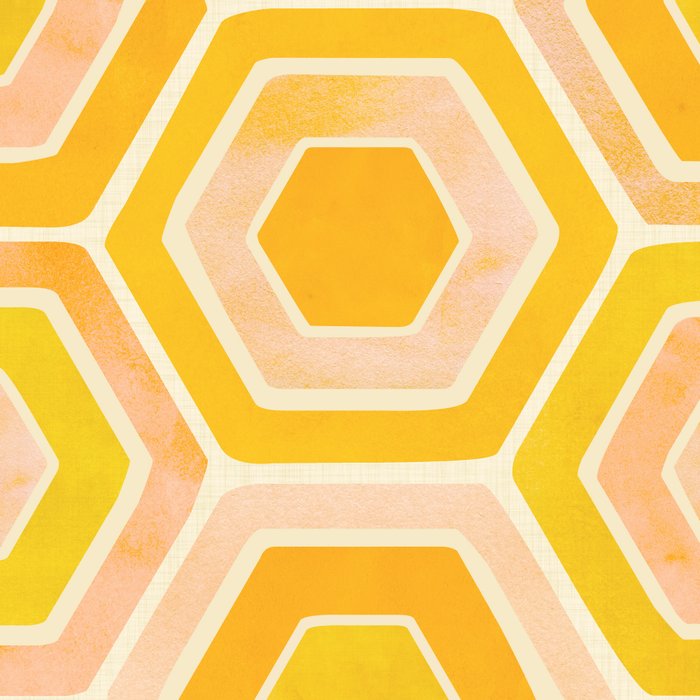 Golden Geometric Tiles Watercolor Coffee Mug Gallery Image 2