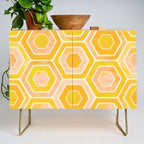 Golden Geometric Tiles Watercolor Credenza Gallery Image 1