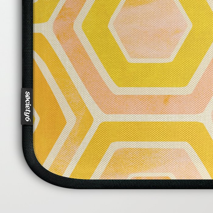 Golden Geometric Tiles Watercolor Laptop Sleeve Gallery Image 3
