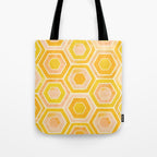 Golden Geometric Tiles Watercolor Tote Bag Gallery Image 1