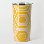 Golden Geometric Tiles Watercolor Travel Mug Gallery Image 1