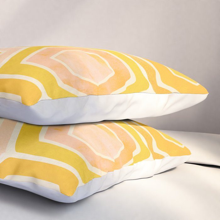 Golden Geometric Tiles Watercolor Pillow Sham Gallery Image 3