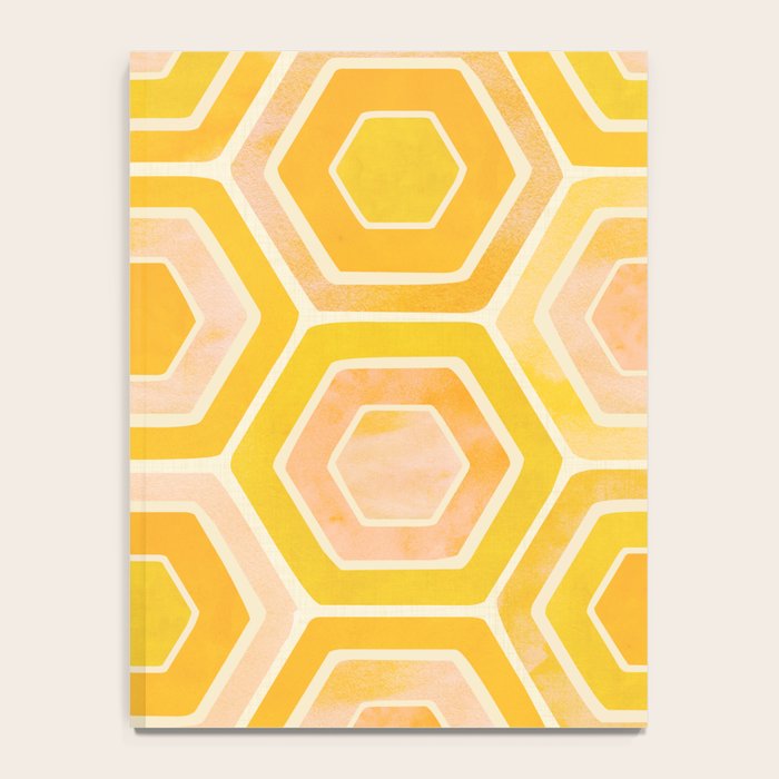 Golden Geometric Tiles Watercolor Notebook Gallery Image 4