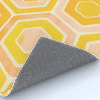 Golden Geometric Tiles Watercolor Rug Gallery Image 4