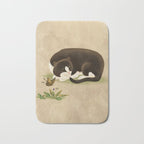 Minhwa: cat & butterfly 2 (Korean traditional/folk art)  Bath Mat Gallery Image 1