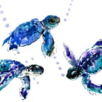 Three Sea Turtles, Marine Blue Aquatic design Coffee Mug Gallery Image 2